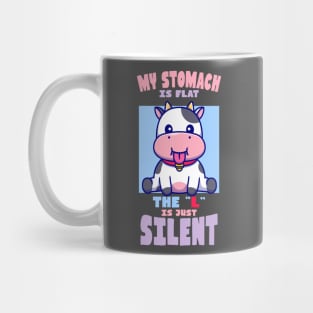 Flat Stomach Cute Baby Cow Mug